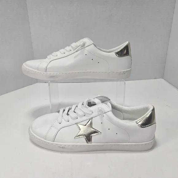 Vintage Havana Carla White Sneakers with Gold Star & Extra Laces Women's Size 9 - Picture 1 of 12